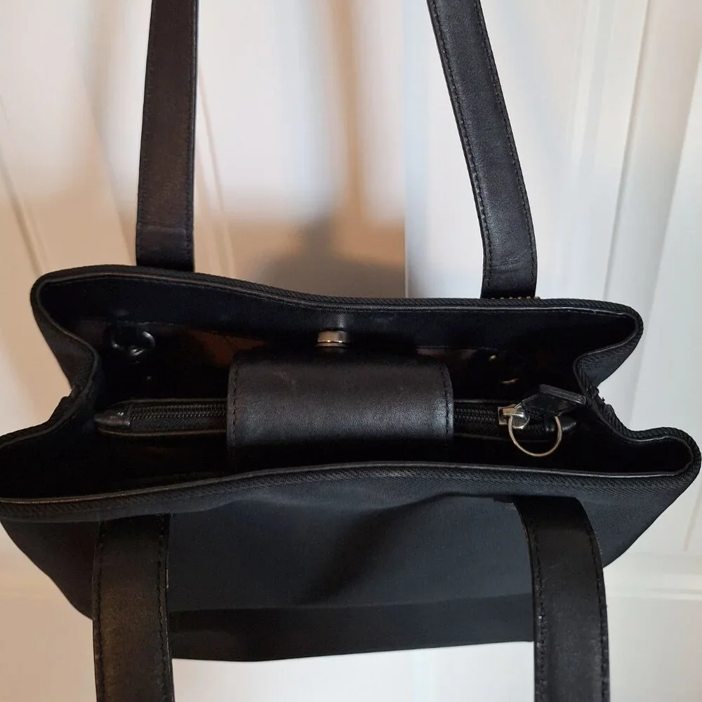Coach VTG Mercer Y2K Black Twill & Leather Minimalist Shoulder Bag Tote